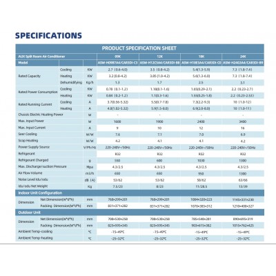  AUX CА Series Gentle Breeze  ASW-H18E3A4/CAR3DI-C0 